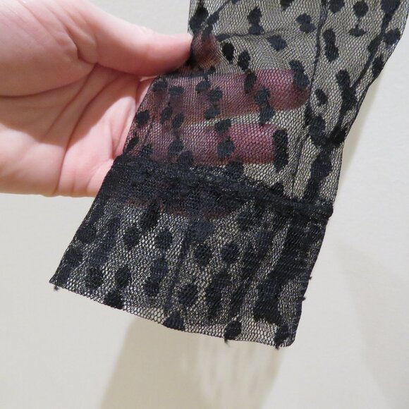 ASOS MILK IT VINTAGE Mesh Layer Spotted Midi Dress Whimsigoth Goth Morticia - Picture 5 of 14